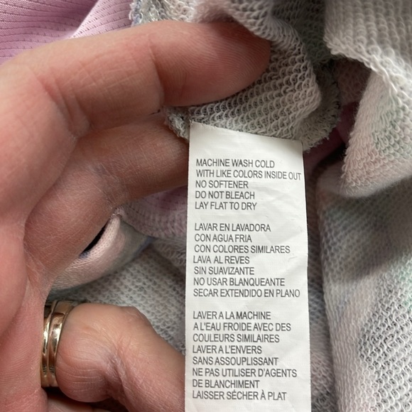 Fabletics Pink Teal Camo Hallie Cinchable Half Zip Hoodie Sweatshirt Small - Picture 12 of 12